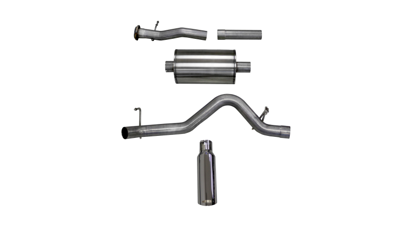 Chevrolet Colorado Performance Exhaust - CORSA Performance - Cat-Back Single Side Exit with Single 4.0in. Polished Slash Cut Tip, No Drone Reflective Sound Cancellation RSC Technology - Polished Stainless Steel - `15-`16